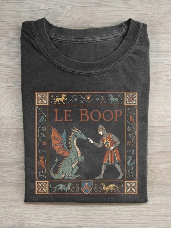 Comfort Colors Tops - Comfort Colors Le Boop Knight Dragon Medieval Bookish Fantasy Graphic Tee